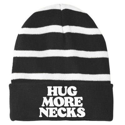 Hug More Necks Country Funny Southern Striped Beanie with Solid Band