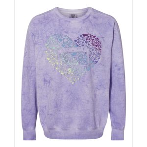 Heart Music Notes Cartridge Colorblast Crewneck Sweatshirt