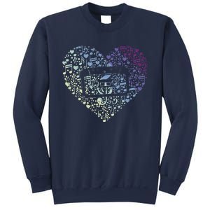 Heart Music Notes Cartridge Sweatshirt