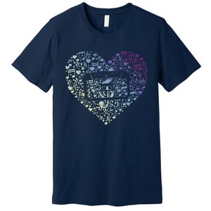 Heart Music Notes Cartridge Premium T-Shirt