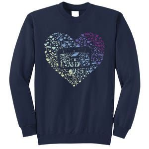 Heart Music Notes Cartridge Tall Sweatshirt