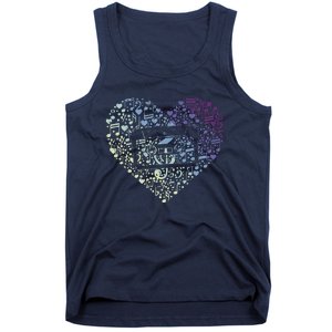 Heart Music Notes Cartridge Tank Top