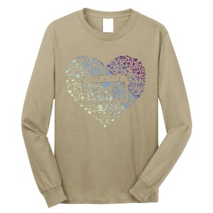 Heart Music Notes Cartridge Long Sleeve Shirt