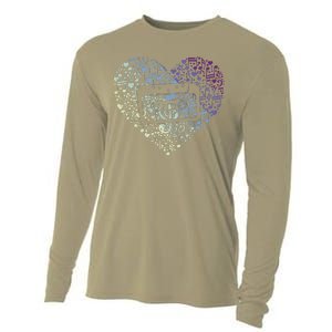 Heart Music Notes Cartridge Cooling Performance Long Sleeve Crew