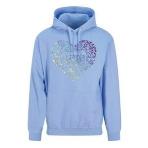 Heart Music Notes Cartridge Unisex Surf Hoodie