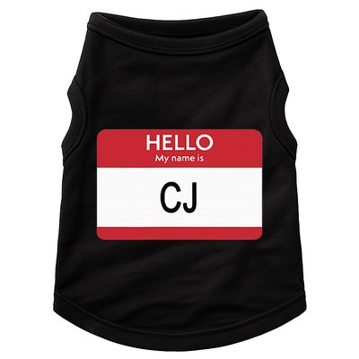 Hello My Name Is Cj Name Tag Sticker Label Doggie Tank