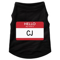 Hello My Name Is Cj Name Tag Sticker Label Doggie Tank