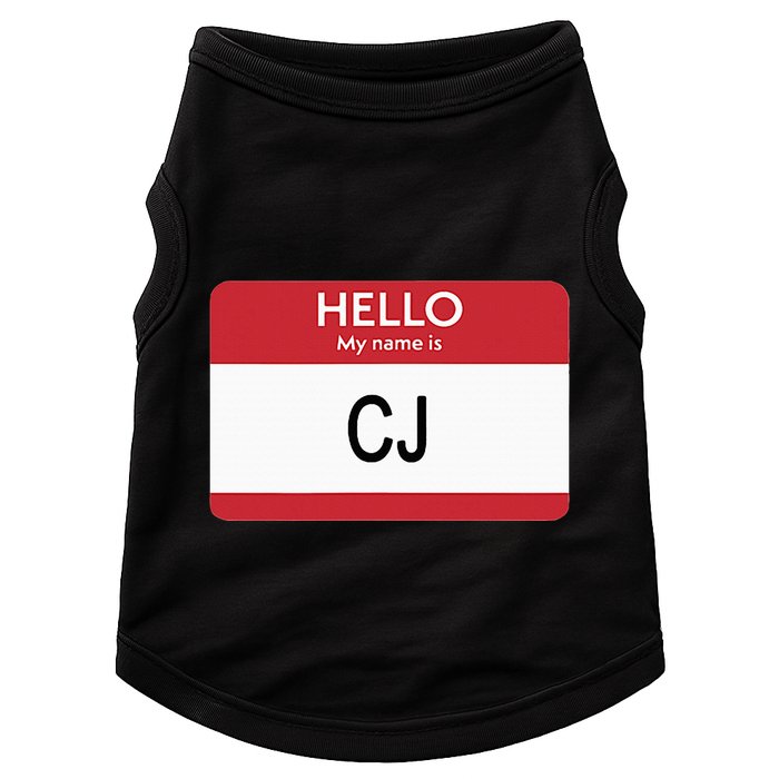 Hello My Name Is Cj Name Tag Sticker Label Doggie Tank
