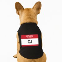 Hello My Name Is Cj Name Tag Sticker Label Doggie Tank