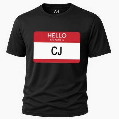 Hello My Name Is Cj Name Tag Sticker Label Performance Shirt
