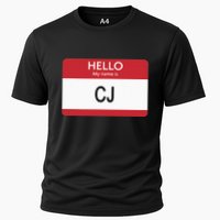 Hello My Name Is Cj Name Tag Sticker Label Performance Shirt