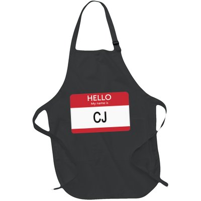 Hello My Name Is Cj Name Tag Sticker Label Apron
