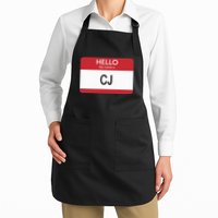Hello My Name Is Cj Name Tag Sticker Label Apron