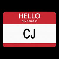 Hello My Name Is Cj Name Tag Sticker Label T-Shirt