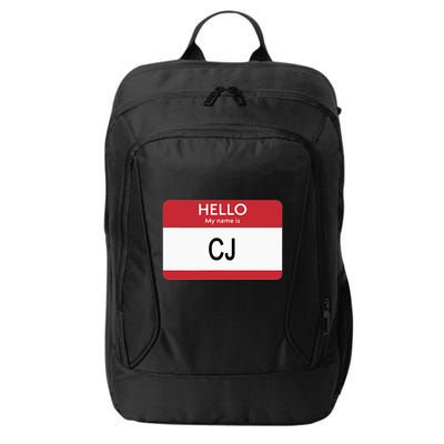 Hello My Name Is Cj Name Tag Sticker Label City Backpack