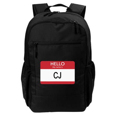 Hello My Name Is Cj Name Tag Sticker Label Backpack