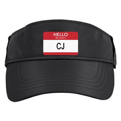 Hello My Name Is Cj Name Tag Sticker Label Adult Drive Performance Visor
