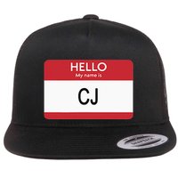 Hello My Name Is Cj Name Tag Sticker Label Flatbill Hat