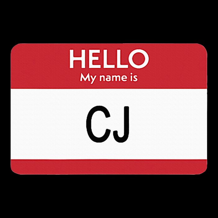 Hello My Name Is Cj Name Tag Sticker Label Flatbill Hat