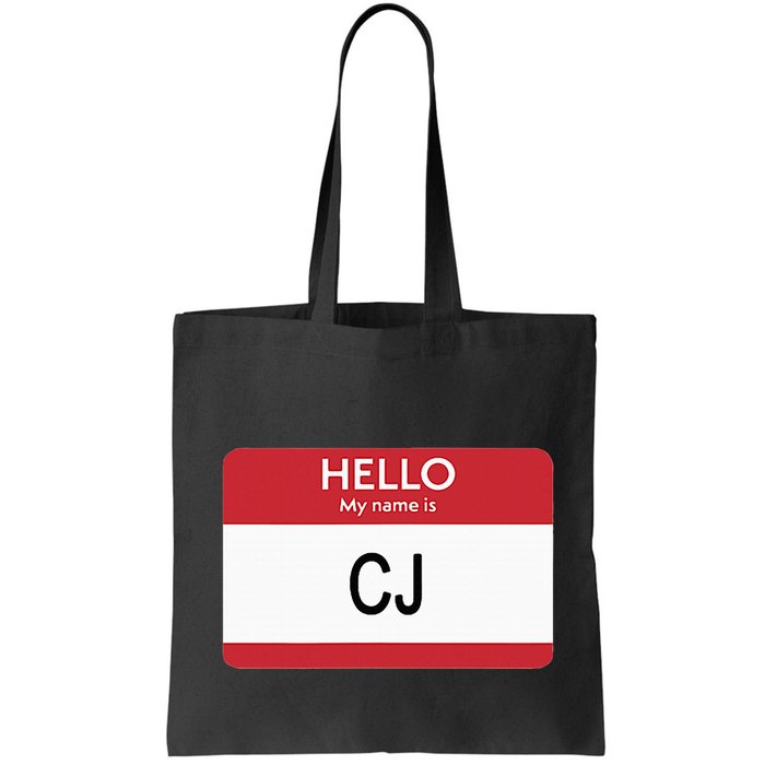 Hello My Name Is Cj Name Tag Sticker Label Bag