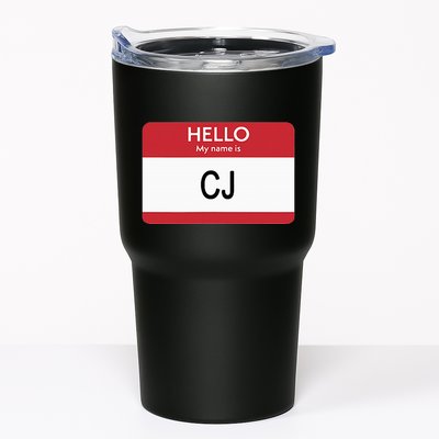 Hello My Name Is Cj Name Tag Sticker Label Tumbler