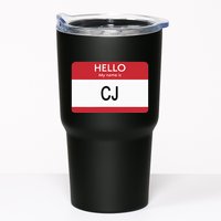 Hello My Name Is Cj Name Tag Sticker Label Tumbler