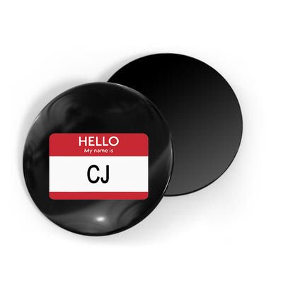 Hello My Name Is Cj Name Tag Sticker Label Magnet