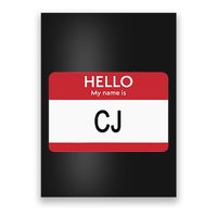 Hello My Name Is Cj Name Tag Sticker Label Poster