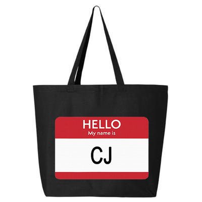 Hello My Name Is Cj Name Tag Sticker Label 25L Jumbo Tote