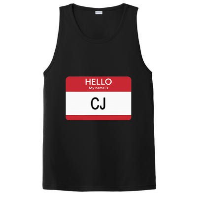 Hello My Name Is Cj Name Tag Sticker Label PosiCharge Competitor Tank