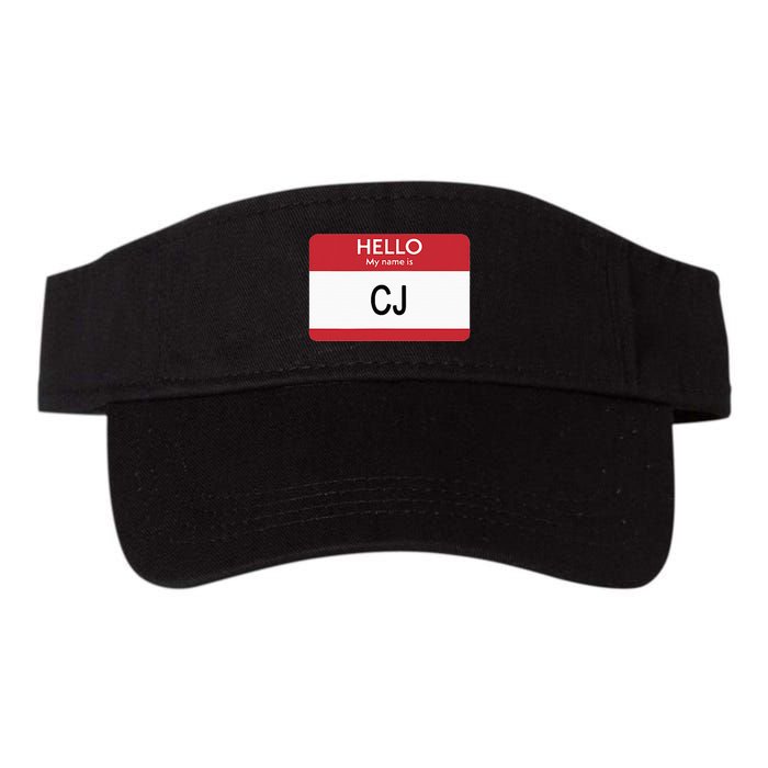 Hello My Name Is Cj Name Tag Sticker Label Visor