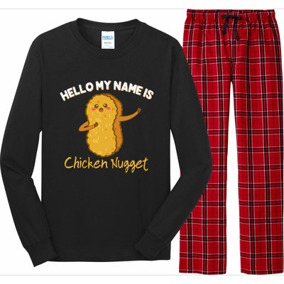 Hello My Name Is Chicken Nugget Costume Chicken Long Sleeve Pajama Set