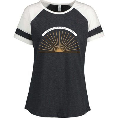 His Mercies Never Fail Enza Ladies Jersey Colorblock Tee