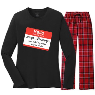 Hello My Name Is Inigo Montoya Women's Long Sleeve Flannel Pajama Set 