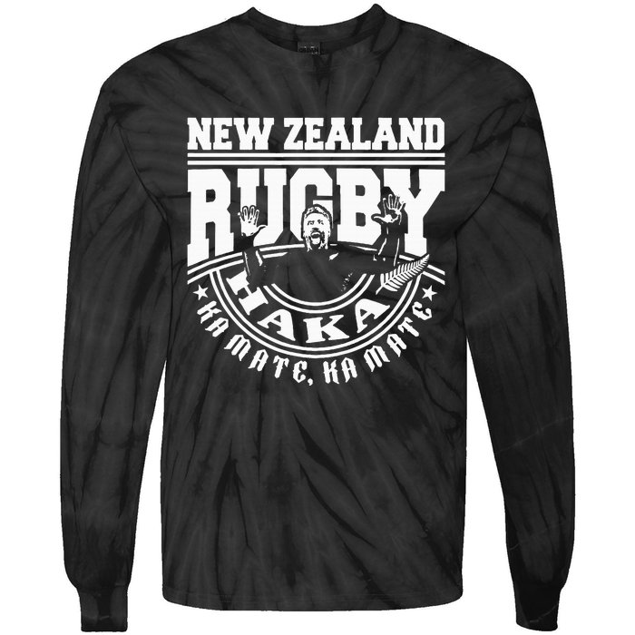 Haka Maori New Zealand Rugby War Dance Challenge Souvenir Tie-Dye Long Sleeve Shirt