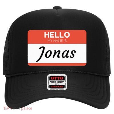 Hello My Name Is Jonas High Crown Mesh Back Trucker Hat