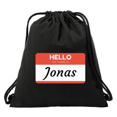 Hello My Name Is Jonas Drawstring Bag