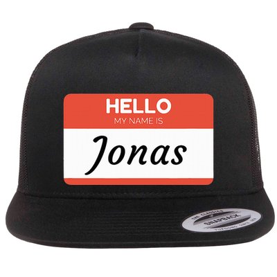Hello My Name Is Jonas Flat Bill Trucker Hat