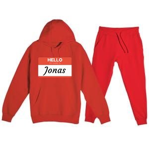 Hello My Name Is Jonas Premium Hooded Sweatsuit Set