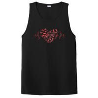 Heart Music Notes Musician Heartbeat Music Lover Music PosiCharge Competitor Tank