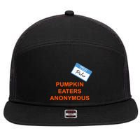Hello My Name Is Peter Pumpkin Eaters Anonymous 7 Panel Mesh Trucker Snapback Hat