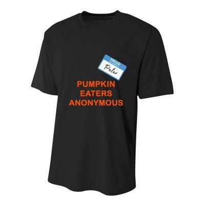 Hello My Name Is Peter Pumpkin Eaters Anonymous Youth Performance Sprint T-Shirt