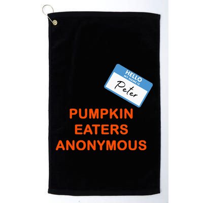Hello My Name Is Peter Pumpkin Eaters Anonymous Golf Towel