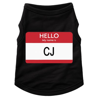 Hello My Name Is Cj Name Tag Sticker Label Doggie Tank