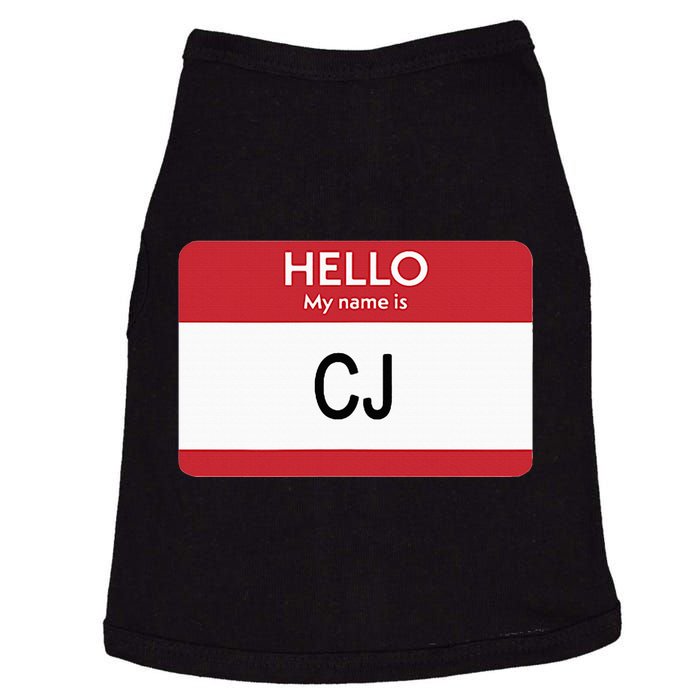 Hello My Name Is Cj Name Tag Sticker Label Doggie Tank