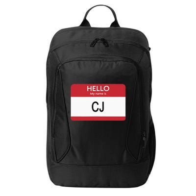 Hello My Name Is Cj Name Tag Sticker Label City Backpack