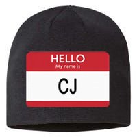 Hello My Name Is Cj Name Tag Sticker Label Sustainable Beanie