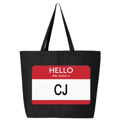 Hello My Name Is Cj Name Tag Sticker Label 25L Jumbo Tote