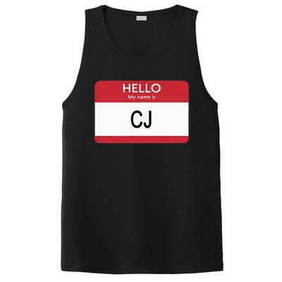 Hello My Name Is Cj Name Tag Sticker Label PosiCharge Competitor Tank