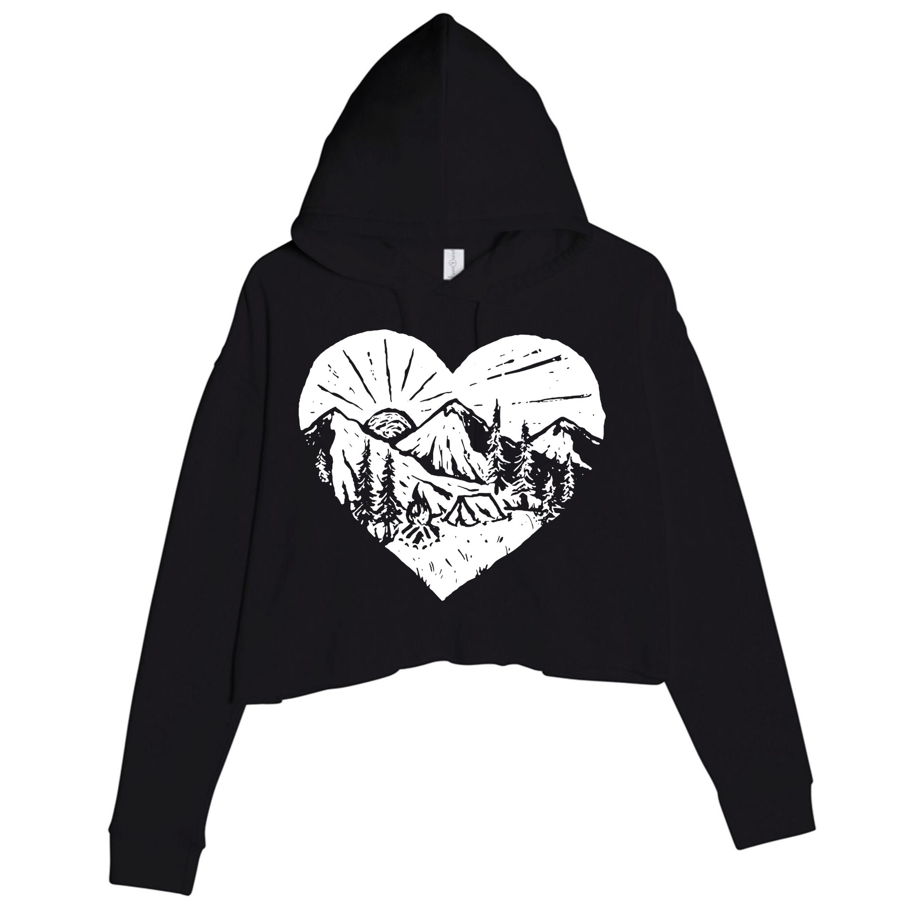 Hiking Mountains Nature Lover Crop Fleece Hoodie